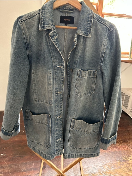 Quince Jackets & Blazers - Quince Light Blue Denim Jacket